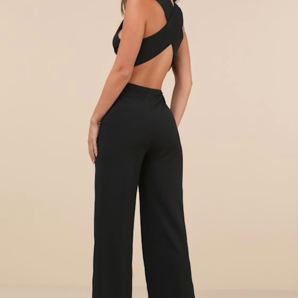 Lulus Thinking Out Loud Black Backless Jumpsuit - Size M - Picture 3 of 4